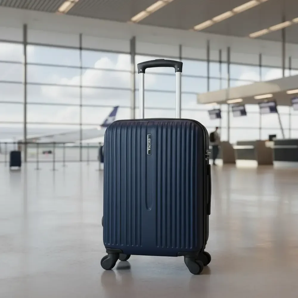 Mala De Viagem De Bordo Rígida 10kg Rodas 360° Medidas Anac Azul