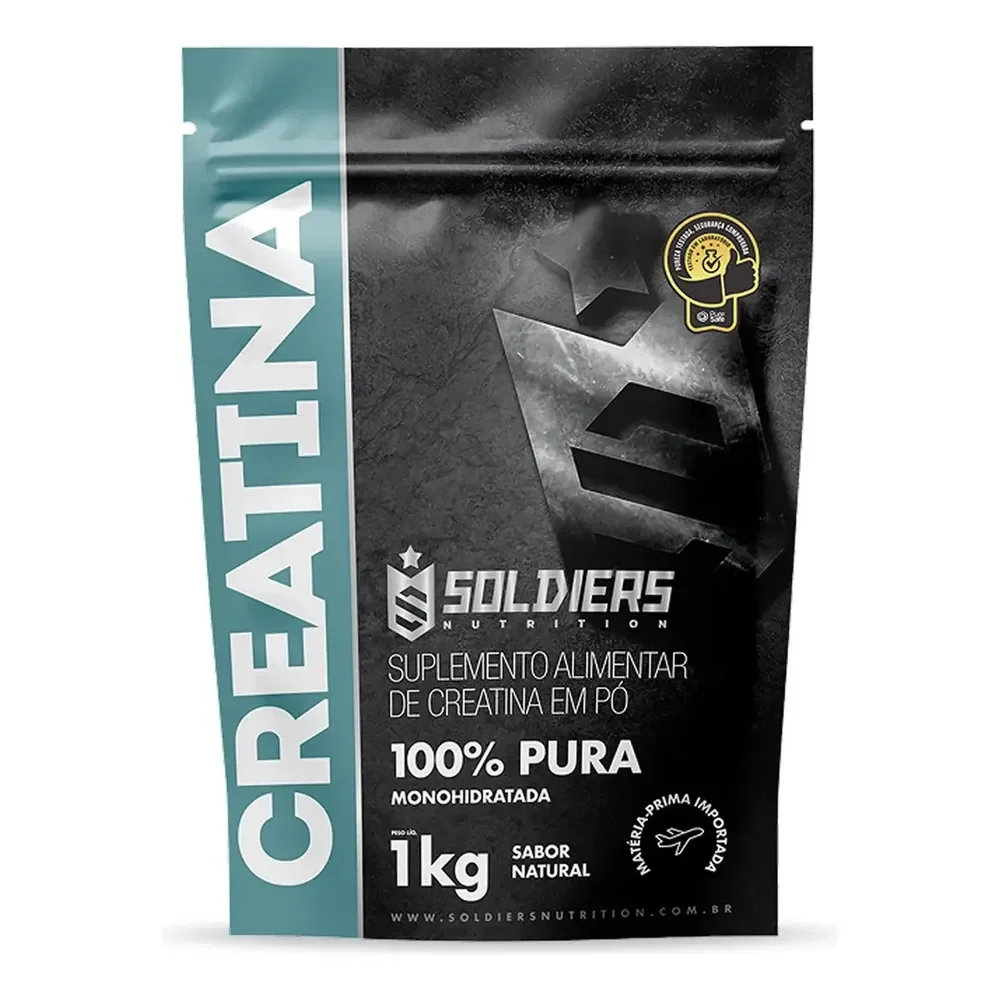 Creatina 1kg Suplemento Monohidratada Em Pó 100% Pura - Soldiers Nutrition Sem Sabor