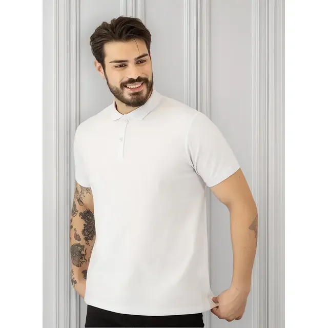 Polo Aramis Masculina Piquet Basic Mono Branca