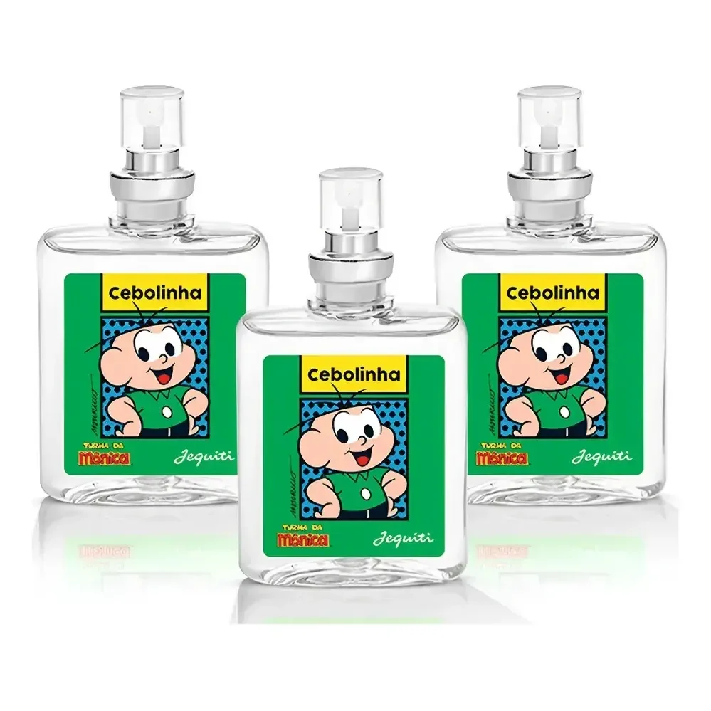 Kit 3x Perfumes Colônia Miniatura Cebolinha Turma Da Mônica Jequiti De 25ml