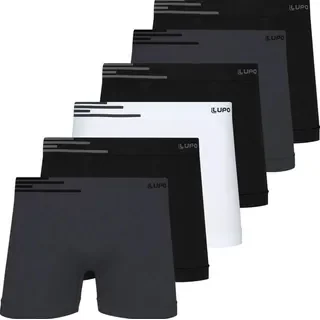 Kit 6 Cuecas Boxer Lupo Poliamida Sem Costura Box Original