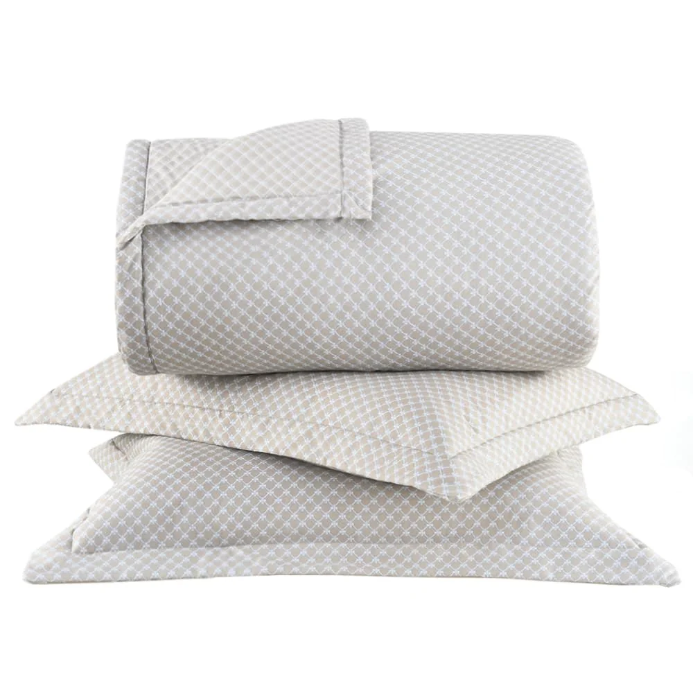 Kit Colcha Queen Percal 180 Fios Buddemeyer Percalle Palazzio 100% Algodão Penteado Estampado 3 peças