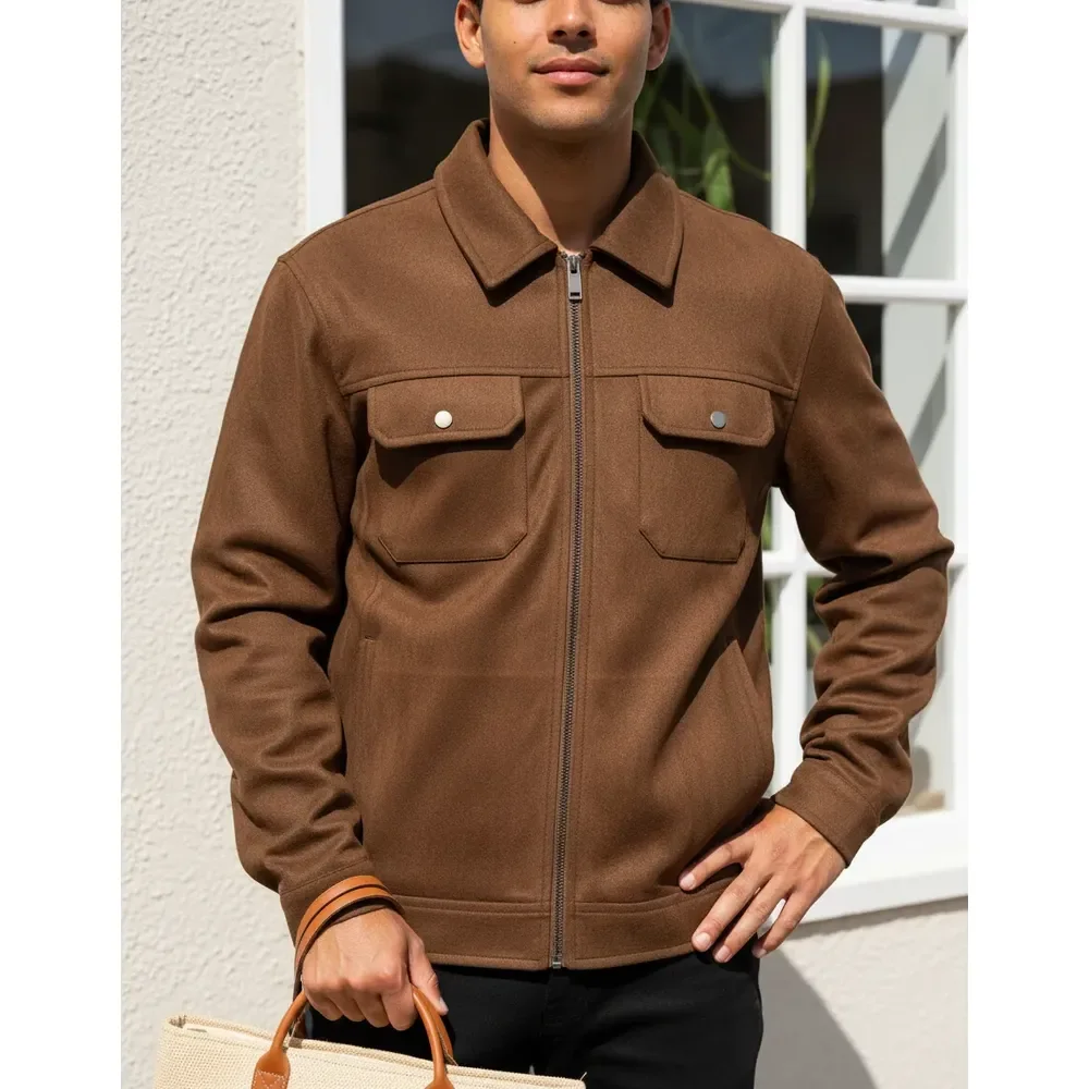 Jaqueta Masculina Bomber Térmica Premium Moderna Casual Frio Marrom G