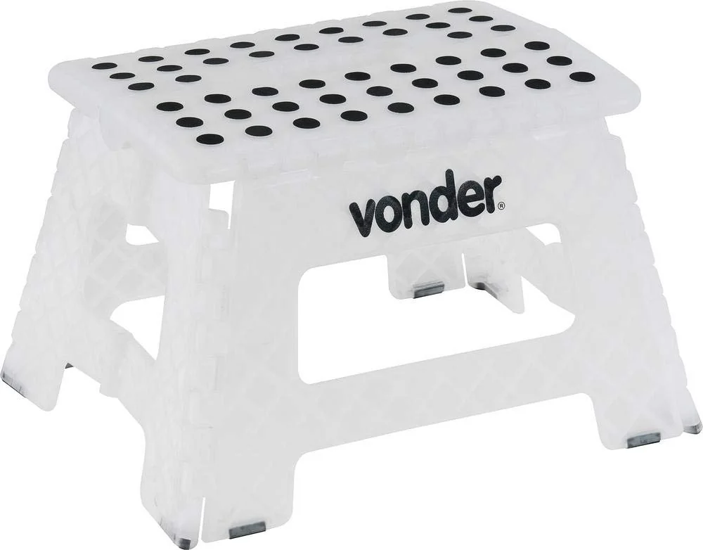 Vonder, Banqueta Plástica Dobrável, Branca, Altura 220 Mm