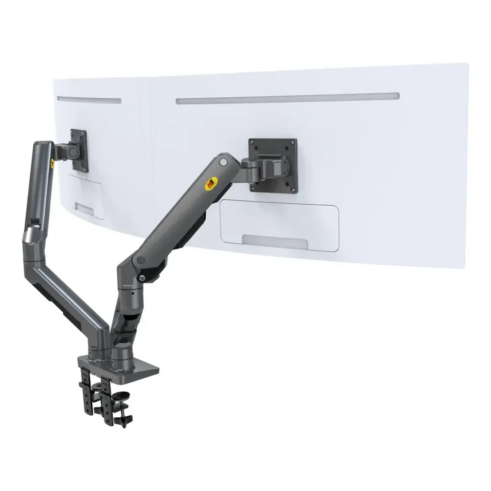 Suporte De Mesa ELG F5162b, 2 Monitores, Pistão Gás, Preto Preto